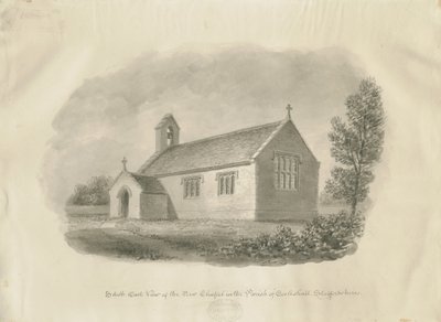 Eccleshall - Cotes Heath Chapel: sépiová kresba, nd [c 1843] (kresba) od John Buckler