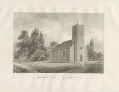 Edingale Church: sépiová kresba od John Buckler