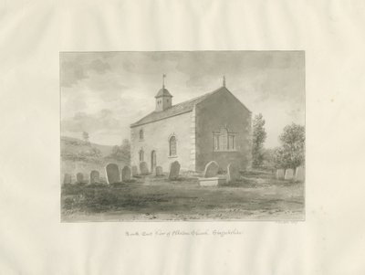 Elkstone Chapel: sépiová kresba od John Buckler