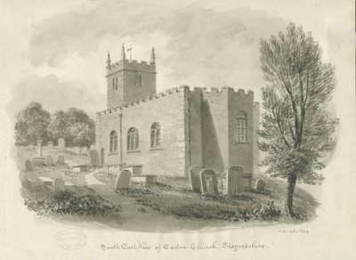 Endon Church: sépiová kresba od John Buckler