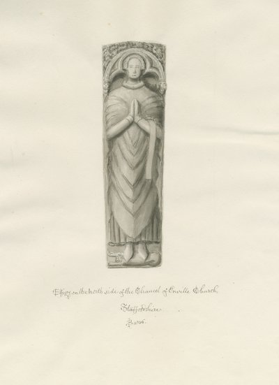 Enville Church - podobizna: sépiová kresba od John Buckler