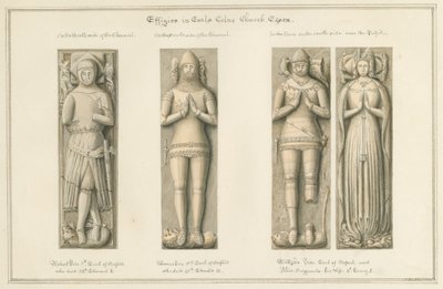 Essex - Earls Colne Church - Podobizna: sépiová kresba, 1824 od John Buckler