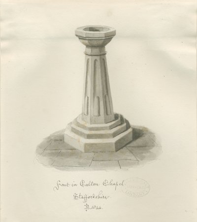 Font v Calton Chapel - nyní 