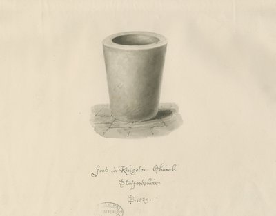 Písmo v kostele Kingstone: sépiová kresba, 1839 od John Buckler