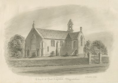 Great Haywood Chapel: sépiová kresba od John Buckler