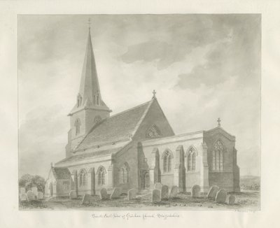 Grindon Church: sépiová kresba od John Buckler