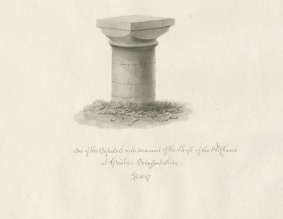 Grindon Church: sépiová kresba od John Buckler