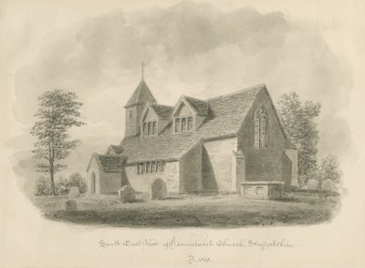 Hammerwich Church: sépiová kresba od John Buckler