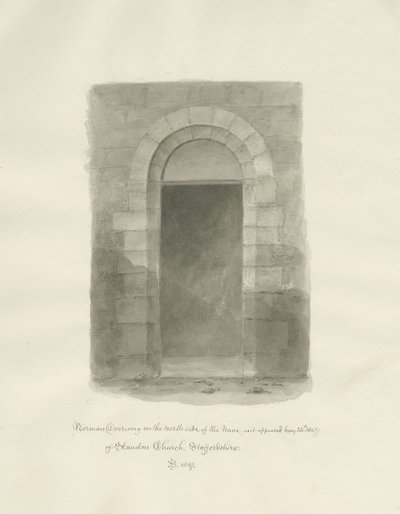 Interiér kostela Standon: sépiová kresba, 24. května 1847 (kresba) od John Buckler