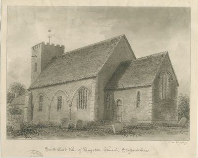 Kingstone Church: sépiová kresba od John Buckler