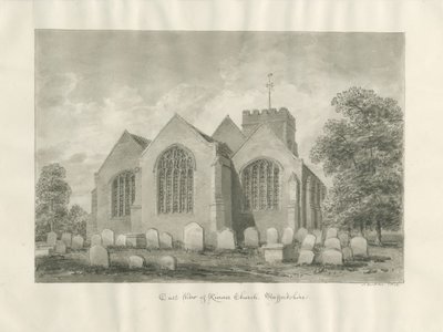Kinver Church: sépiová kresba od John Buckler