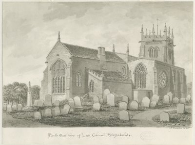 Pórkový kostel: sépiová kresba, 1844 od John Buckler