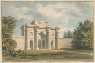 Leicestershire – Gopsall House – The Gateway, 1820 od John Buckler