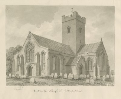 Leigh Church: sépiová kresba od John Buckler