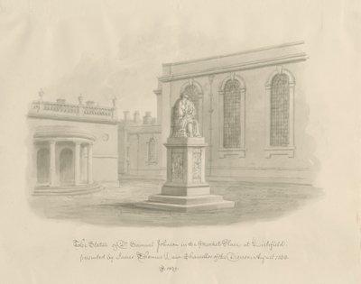 Lichfield – Market Place: kresba sépie (vinětace) od John Buckler