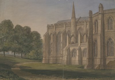 Katedrála Lichfield - North North West View: malba vodovými barvami, 184[5] od John Buckler