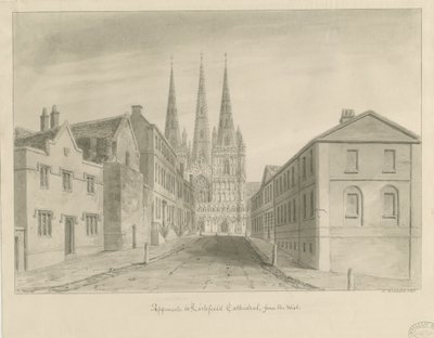 Katedrála Lichfield: sépie kresba od John Buckler