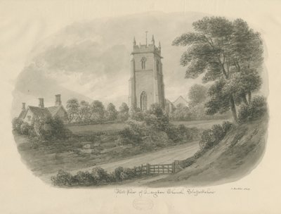Longdon Church: sépiová kresba od John Buckler