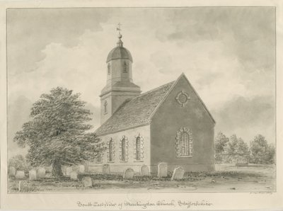 Marchington Church: sépiová kresba od John Buckler