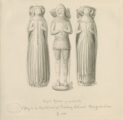 Norbury Church - Podobizna [sira Edwarda Botilera]: sépiová kresba od John Buckler