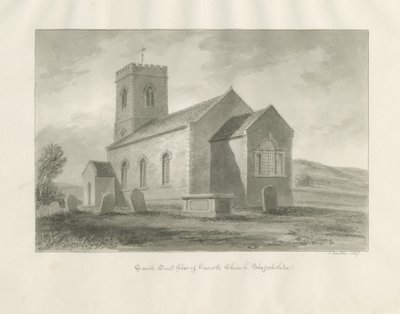 Onecote Church: sépiová lavírovaná kresba, 1847 od John Buckler