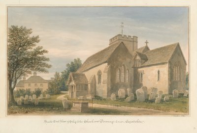 Oxfordshire - Shiplake Church and Parsonage House, 1830 od John Buckler