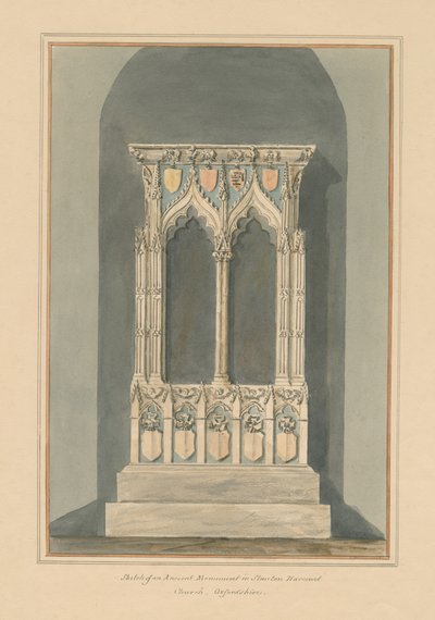 Oxfordshire - Stanton Harcourt Church - Památník, 1803 od John Buckler