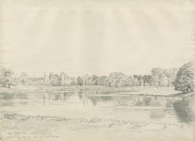 Patshull House - Park and Pool: kresba tužkou, 25. srpna 1820 od John Buckler