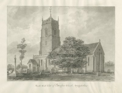 Pattingham Church: sépiová kresba od John Buckler