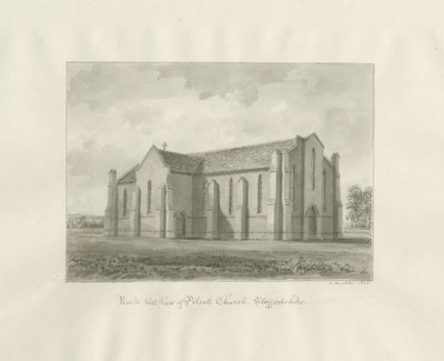 Pelsall Church: sépiová kresba od John Buckler