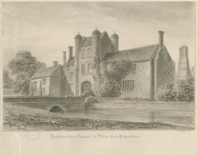 Pillaton Hall: sépiová kresba, 1841 od John Buckler