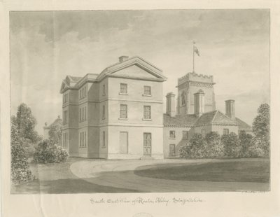 Ranton Abbey [převorství]: sépiová kresba, 1842 od John Buckler