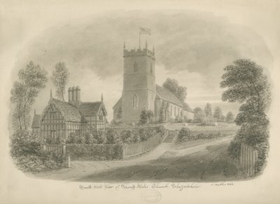 Sheriffhales Church: sépiová kresba od John Buckler