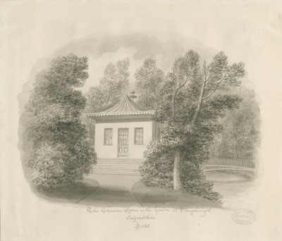 Shugborough - Čínský pokoj: sépiová kresba od John Buckler