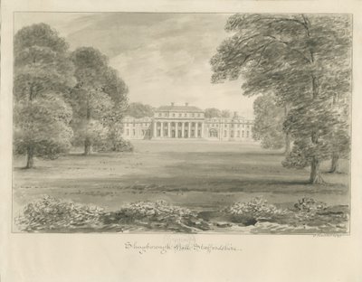 Shugborough Hall: sépiová kresba od John Buckler
