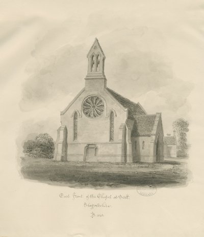Stafford - Solná kaple [sv. James"]: sépiová kresba od John Buckler
