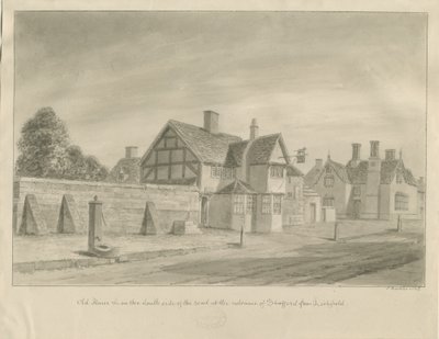Stafford - [The White Lion Inn]: sépiová kresba, 1842 od John Buckler