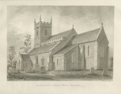 Standon Church: sépiová kresba od John Buckler