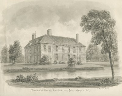 Kámen - Aston Hall: sépiová kresba od John Buckler