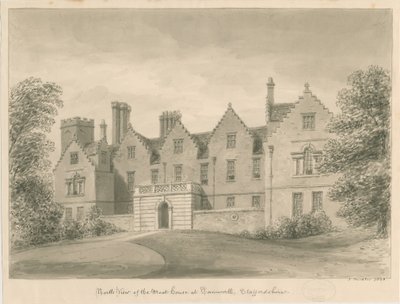 Tamworth - The Moat House: sépiová kresba od John Buckler