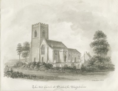 Starý kostel v Biddulph, Staffordshire, 1844 od John Buckler