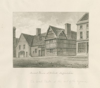 Walsall Town - Ancient House: sépiová kresba od John Buckler