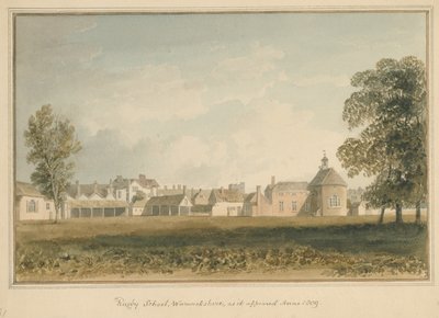 Warwickshire - Rugby School, 1809 od John Buckler