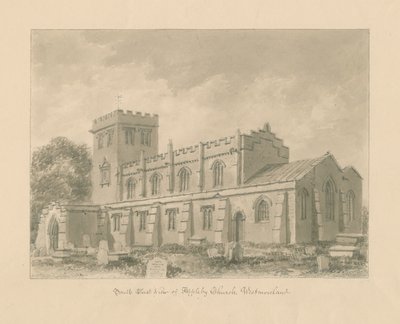 Westmorland - Appleby Church: sépiová kresba, 1800 od John Buckler