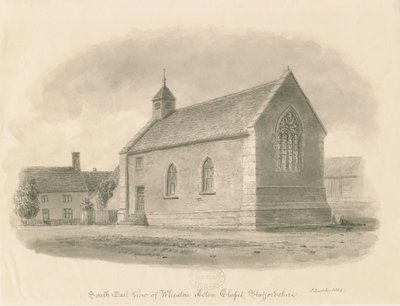 Wheaton Aston Chapel: sépiová lavírovaná kresba od John Buckler