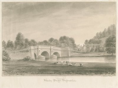 Wolseley Bridge: sépiová kresba od John Buckler