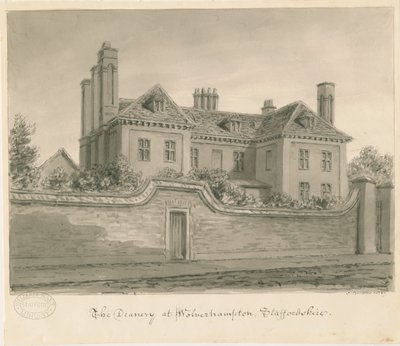 Wolverhampton - The Deanery House: sépiová kresba od John Buckler