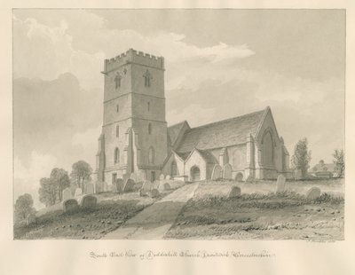 Worcestershire - Droitwich - Dodderhill Church: sépiová kresba od John Buckler