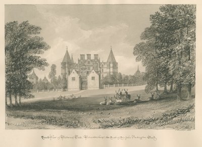 Worcestershire - Westwood Park: sépiová kresba, 1833 od John Buckler