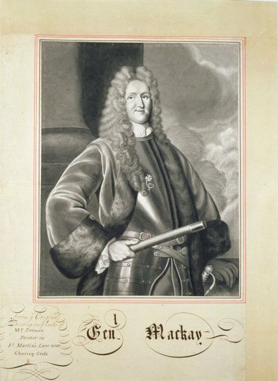 Portrét Hugha Mackaye, 17. století (kartáč a mytí na papíře) od John Bullfinch